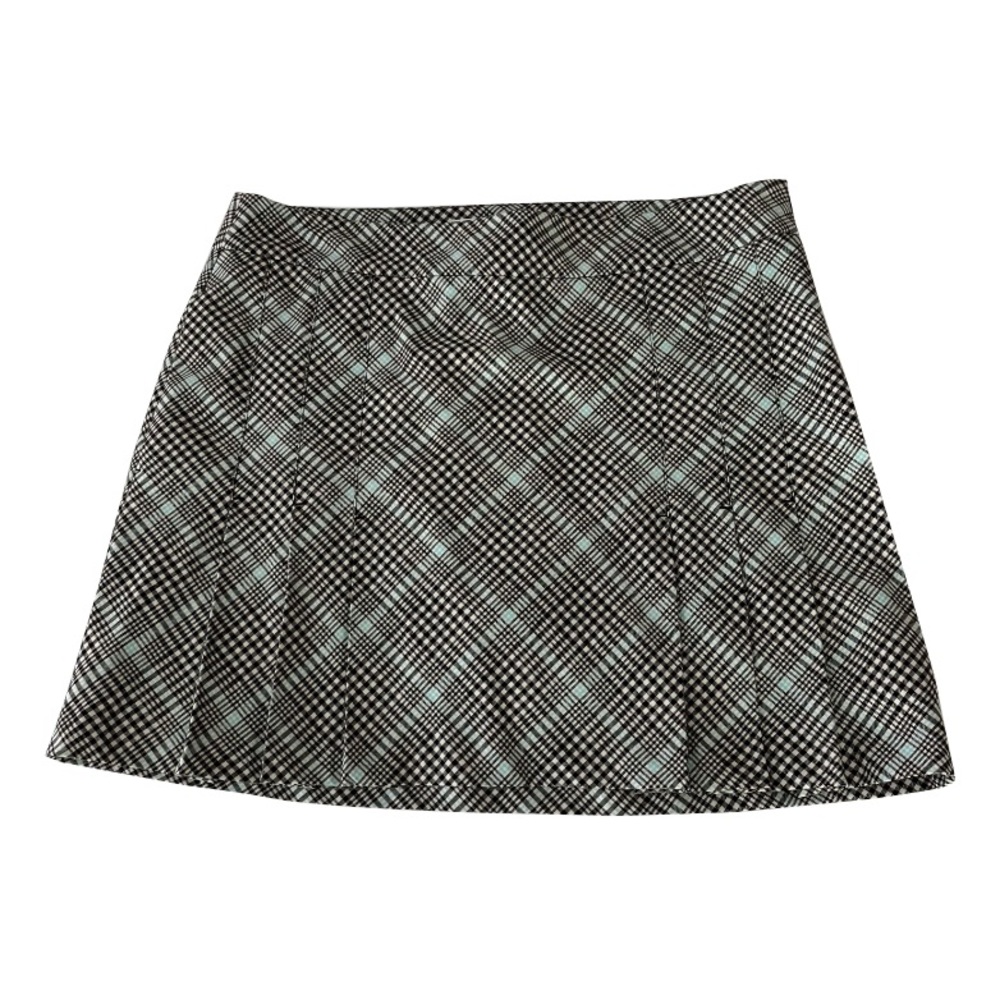 Izod XFG Black, White and Baby Blue Plaid Pleated Athletic Skorts